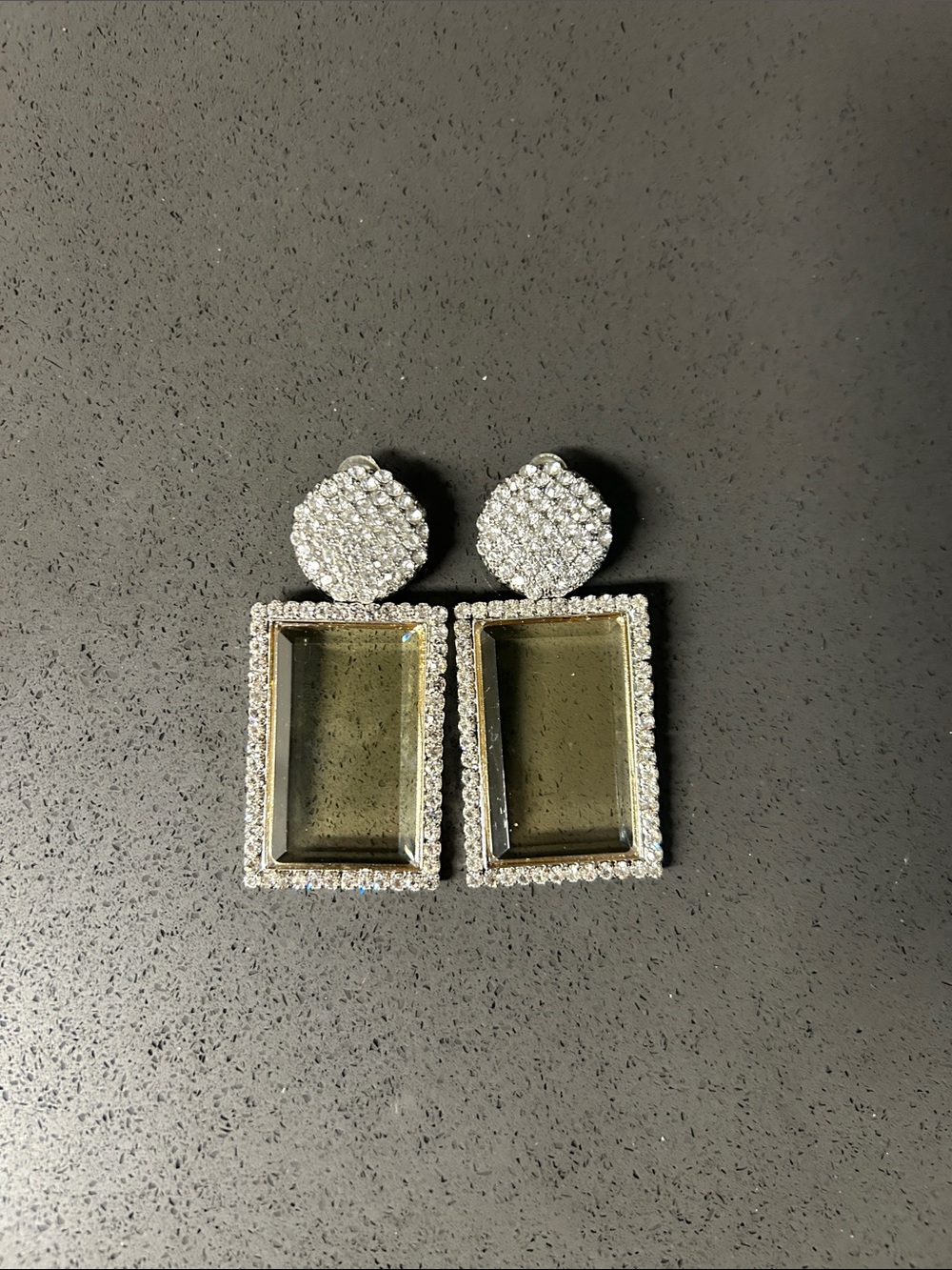 Clip-On Earrings with Sparkling Crystal Pavé